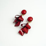 Clip Earring 「Yureru Ribbon(Swingin' Ribbon)」Rouge