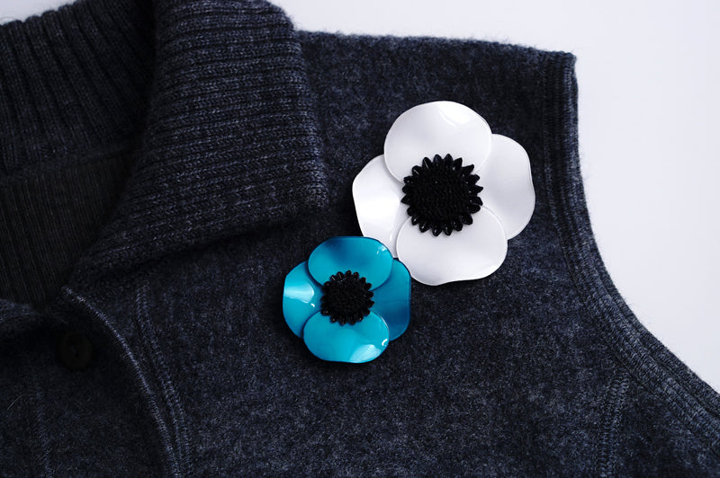 Anemone Brooch Two Flowers (Large)