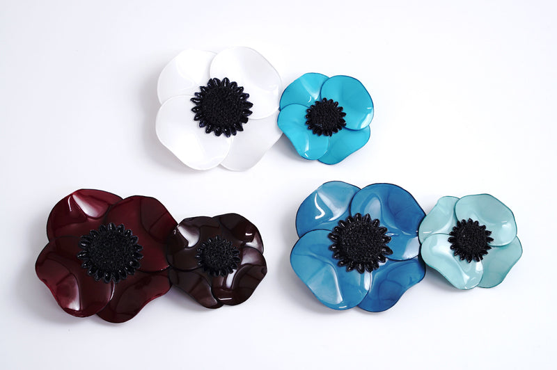 ANEMONE BROOCH TWO FLOWERS(LARGE)