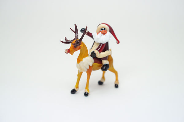 Santa Claus Rides reindeer
