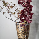 oval cone Vase「Bouquet」Gravure/gold paint
