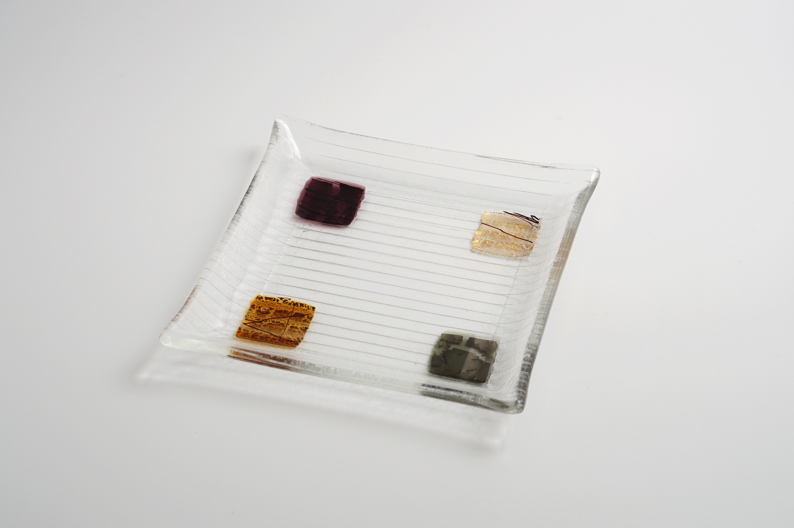 ムラーノガラス（ベネチアングラス）プレート／正角皿