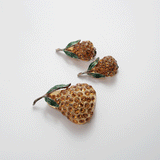 Brooch&Earring Set Lucite“Pear”