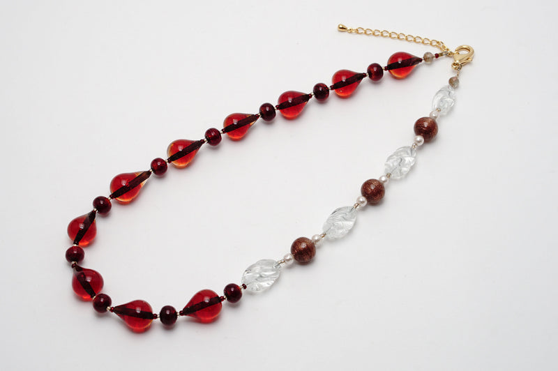 Necklace 「Drop」asymmetry　Rosso