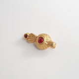 Brooch「Gold with Red Glass」