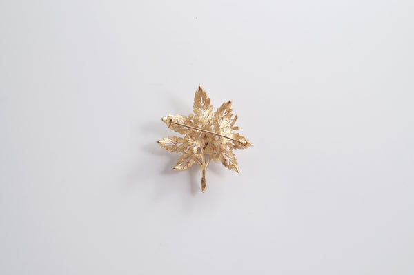 「MAPLE LEAF WITH PEARL」BROOCH
