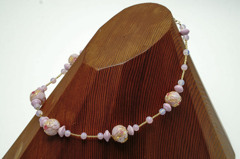 Necklace（Short）「Mistral」Rosa (Vintage Bead)
