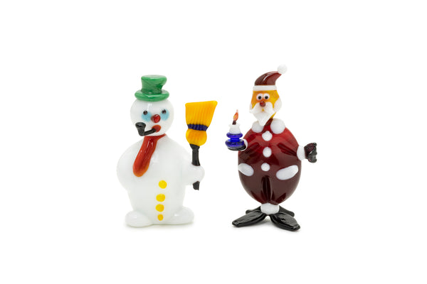 miniature Santa and the Snowman